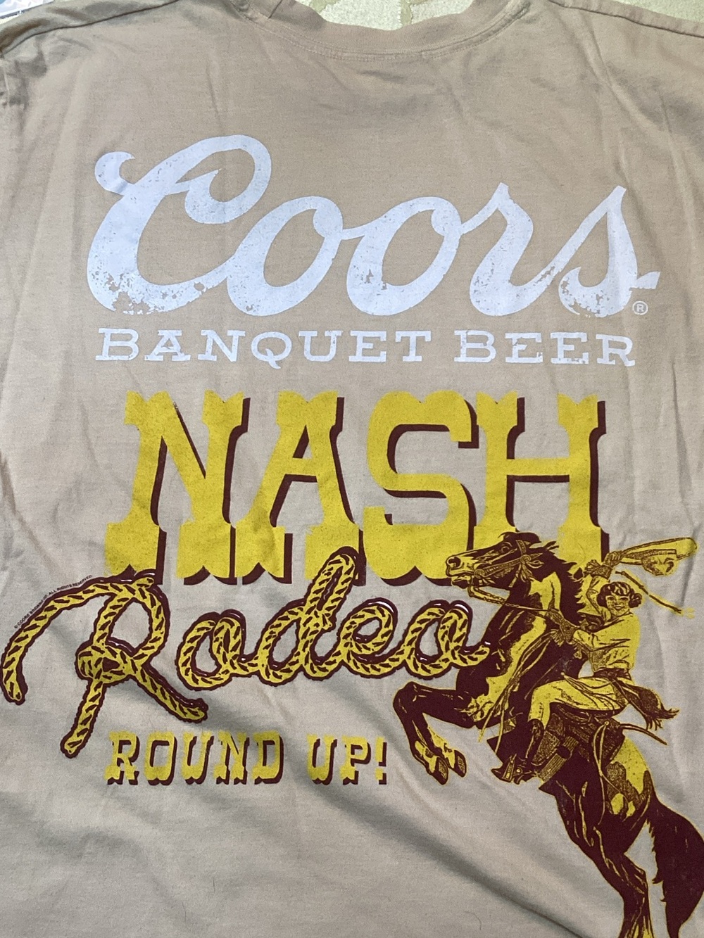 Coors Banquet Beer Nash Rodeo Short Sleeve Tee - Tan